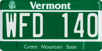 VT license plate WFD140