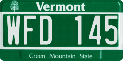 VT license plate WFD145