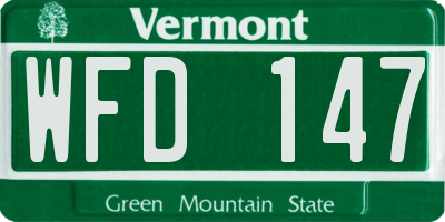 VT license plate WFD147