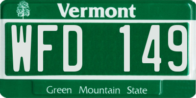 VT license plate WFD149