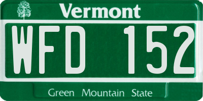 VT license plate WFD152