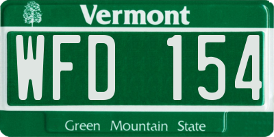 VT license plate WFD154