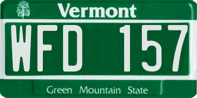 VT license plate WFD157