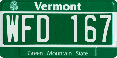 VT license plate WFD167