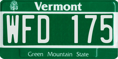 VT license plate WFD175