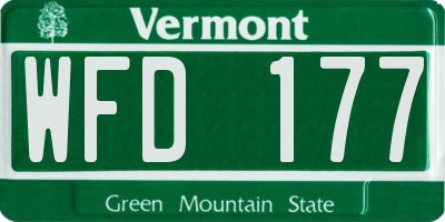 VT license plate WFD177