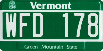 VT license plate WFD178