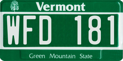 VT license plate WFD181
