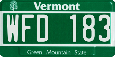 VT license plate WFD183