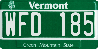 VT license plate WFD185