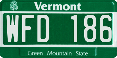 VT license plate WFD186