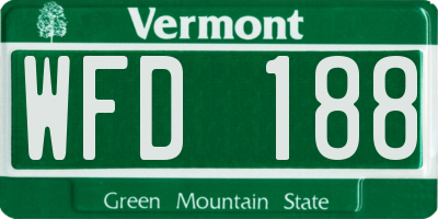 VT license plate WFD188