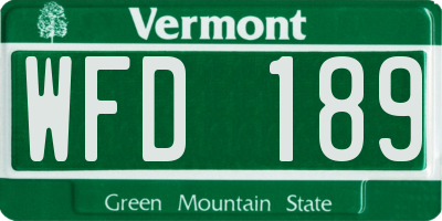 VT license plate WFD189