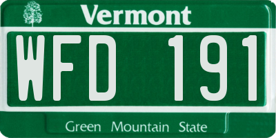 VT license plate WFD191