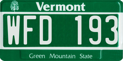 VT license plate WFD193