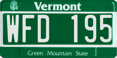 VT license plate WFD195