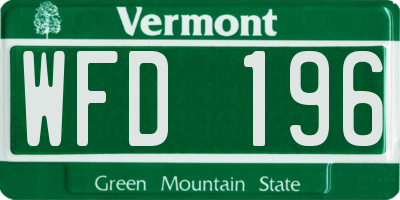 VT license plate WFD196