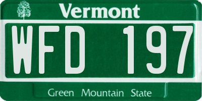VT license plate WFD197
