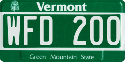 VT license plate WFD200