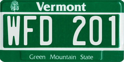 VT license plate WFD201