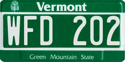 VT license plate WFD202
