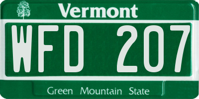 VT license plate WFD207