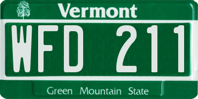 VT license plate WFD211