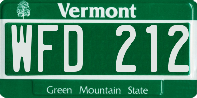 VT license plate WFD212