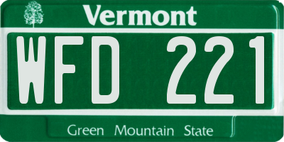 VT license plate WFD221