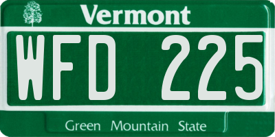 VT license plate WFD225