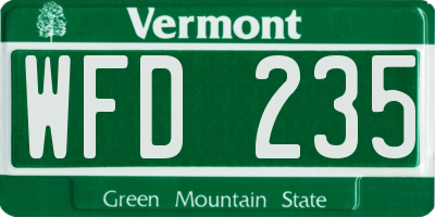 VT license plate WFD235