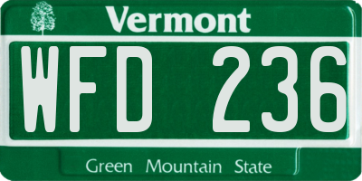 VT license plate WFD236