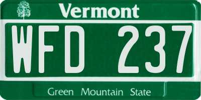 VT license plate WFD237