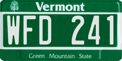 VT license plate WFD241