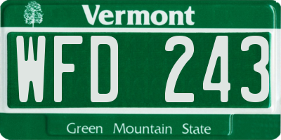 VT license plate WFD243