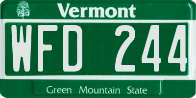 VT license plate WFD244