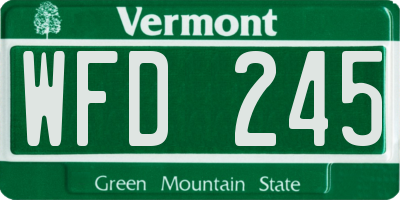 VT license plate WFD245