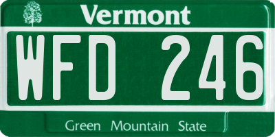 VT license plate WFD246
