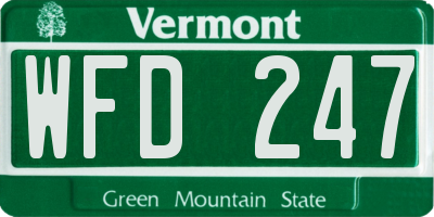VT license plate WFD247