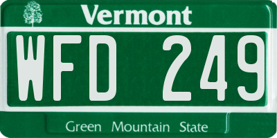 VT license plate WFD249