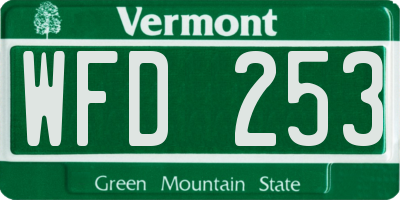 VT license plate WFD253