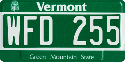 VT license plate WFD255