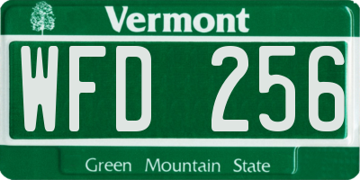 VT license plate WFD256