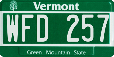 VT license plate WFD257
