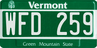 VT license plate WFD259