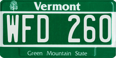 VT license plate WFD260