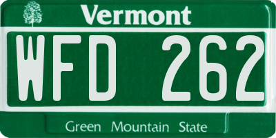 VT license plate WFD262