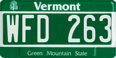 VT license plate WFD263
