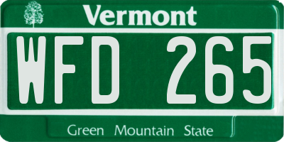 VT license plate WFD265