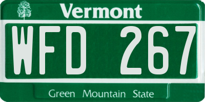 VT license plate WFD267